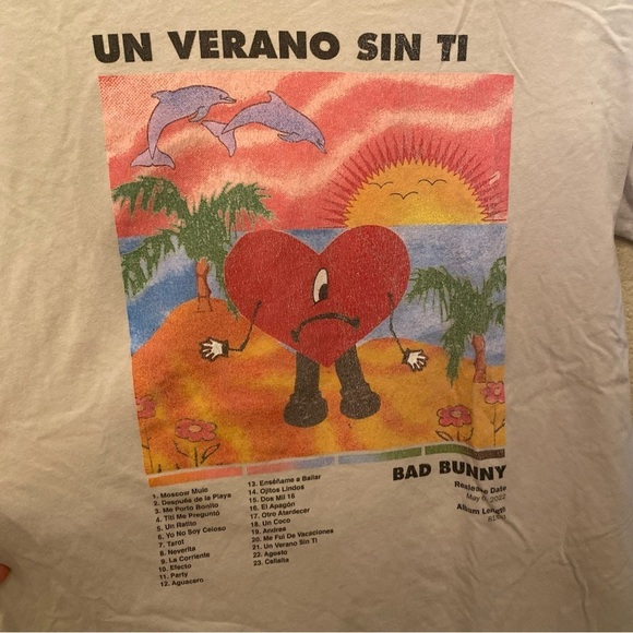 BAD BUNNY Un Verano Sin Ti 2022 Graphic T-Shirt Size Large - Picture 2 of 7
